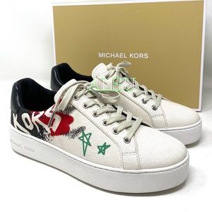 🍃SALE🍃 Michael Kors Poppy Lace Up Heavy Canvas Cream Women's Size 49SOPOFS1D